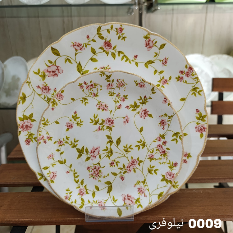 سرویس آرکوپال 26 پارچه طرح 0009 طلایی قالب نیلوفری برند آنیسون (کارخانه مقصود)